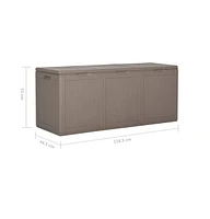 vidaXL Patio Storage Box 71.3 gal Brown Pp Rattan