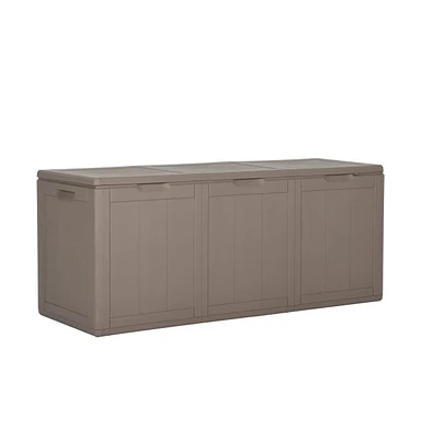 vidaXL Patio Storage Box 71.3 gal Brown Pp Rattan