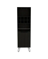 Simplie Fun Thorndike 8-Bottle 2-Shelf Bar Cabinet Black Wengue