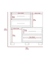 Streamdale Furniture Krista Dresser, Two Open Shelves, Four Drawers