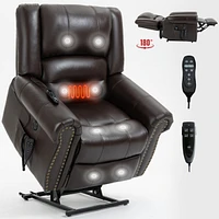 Heavy Duty Leather Recliner with Heat & Massage