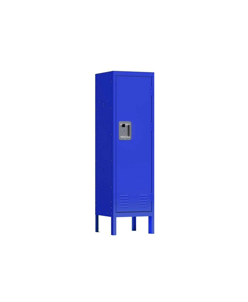 Simplie Fun Retro-Style Metal Locker in Blue for Various Spaces