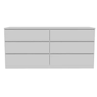 Streamdale Furniture Waterville 6-Drawer Rectangle Dresser White