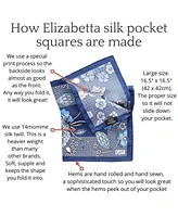 Elizabetta Men's Pavone - Large Silk Pocket Square for Men