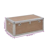 vidaXL Storage Box Solid Fir Wood 35.8"x20.5"x15.7" Brown