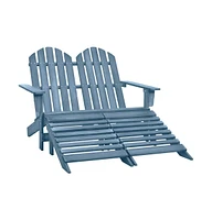 vidaXL 2-Seater Patio Adirondack Chair&Ottoman Fir Wood