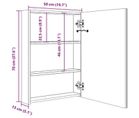 vidaXL Led Bathroom Mirror Cabinet Shining White 19.7"x5.1"x27.6"