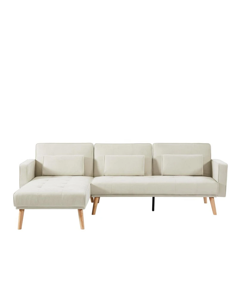 Simplie Fun Convertible Sectional Sofa Sleeper, Left Facing L-Shaped Sofa Couch For Living Room