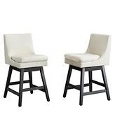 Streamdale Furniture Set of 2 Modern Upholstered Swivel Bar Stools