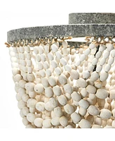 Storied Home 2-Tier Draped Wood Bead Chandelier