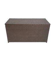 vidaXL Patio Storage Box Brown 47.2"x19.7"x23.6" Poly Rattan