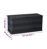 vidaXL Patio Storage Box Black 46.1"x17.7"x22"