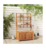 vidaXL Storage Box with Trellis 39"x19.7"x63" Solid Wood Acacia