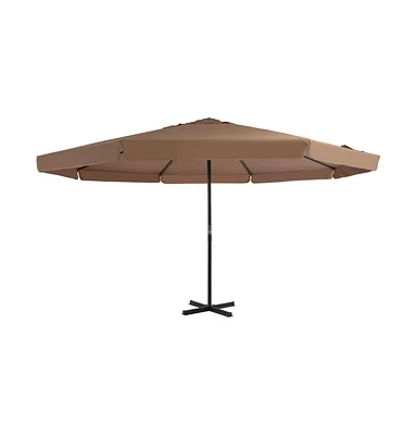 vidaXL Outdoor Parasol with Aluminum Pole 196.9" Taupe