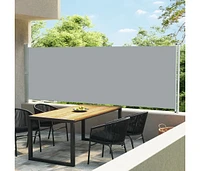 vidaXL Patio Retractable Side Awning 236.2"x63" Gray