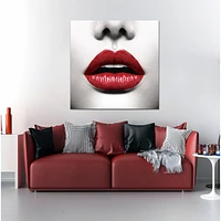 Simplie Fun Red Lips Acrylic Wall Art (40 H X 40 W)