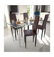 Dining Chairs 4 pcs Brown Faux Leather