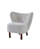 Simplie Fun Zusud Accent Chair in White Teddy Sherpa