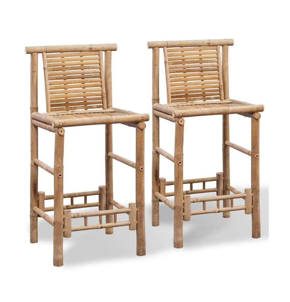 vidaXL Bar Stools 2 pcs Bamboo