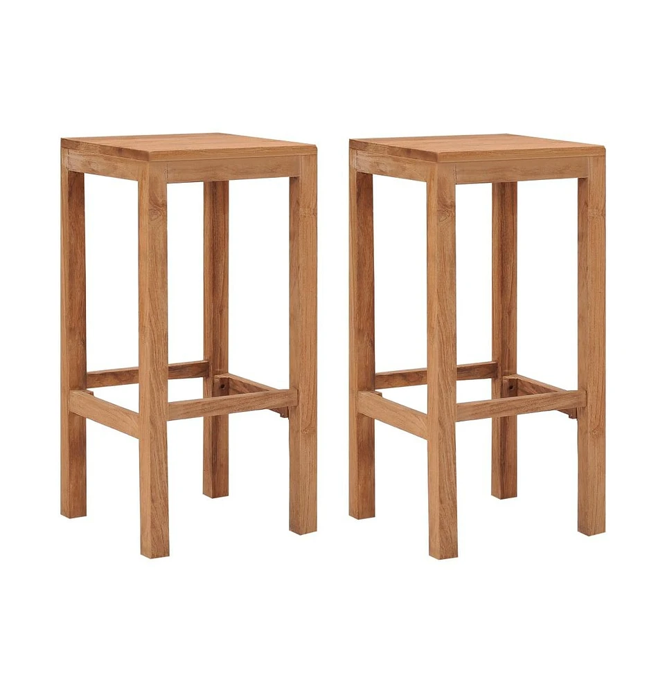 vidaXL Bar Stools pcs Solid Wood Teak