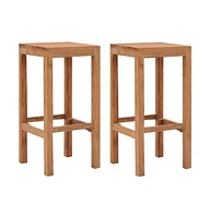 vidaXL Bar Stools pcs Solid Wood Teak