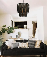 Storied Home 2-Tier Draped Wood Bead Chandelier