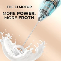 Handheld Milk Frother Stainless Steel Single Whisk with Stand
