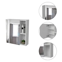 Streamdale Furniture Whirlwind 1-Shelf Rectangle Medicine Cabinet With Mirror White