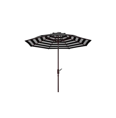 Safavieh Athens Inside Out Striped 9Ft Crank Outdoor Auto Tilt Umbrella