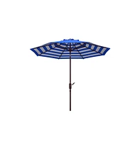 Safavieh Athens Inside Out Striped 9Ft Crank Outdoor Auto Tilt Umbrella