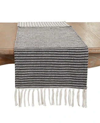 Saro Lifestyle Duo-Tone Stripe Table Runner, 16"x72"