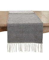 Saro Lifestyle Duo-Tone Stripe Table Runner, 16"x72"