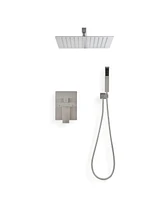 Simplie Fun Ceiling Mounted Shower System Combo Set With Handheld And 16" Shower Head