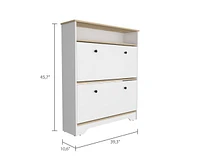 Cranberry 2-Shelf Shoe Rack Light Oak And White