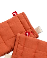 Hedley & Bennett Quilted Solid-Color Oven Mitts, Set of 2