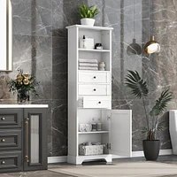 3-Drawer Tall Storage Cabinet for Bathroom, Kitchen, and Living Room