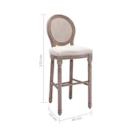 vidaXL Bar Stools 2 pcs White Linen