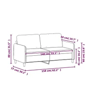 vidaXL 2-Seater Sofa Dark 55.1" Velvet