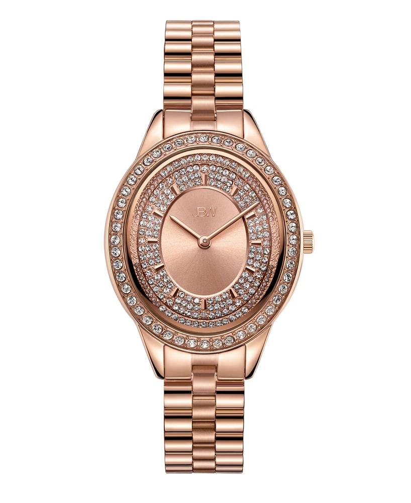 Jbw Women's Bellini Diamond (1/8 ct. t.w.) Watch in 18k Rose Gold-plated Stainless-steel Watch 30 Mm