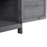 Outdoor 39 Potting Bench Table, Rustic Garden Wood Workstation Storage Cabinet Garden Shed