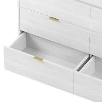 Modern 6-Drawer Dresser with Marble Top