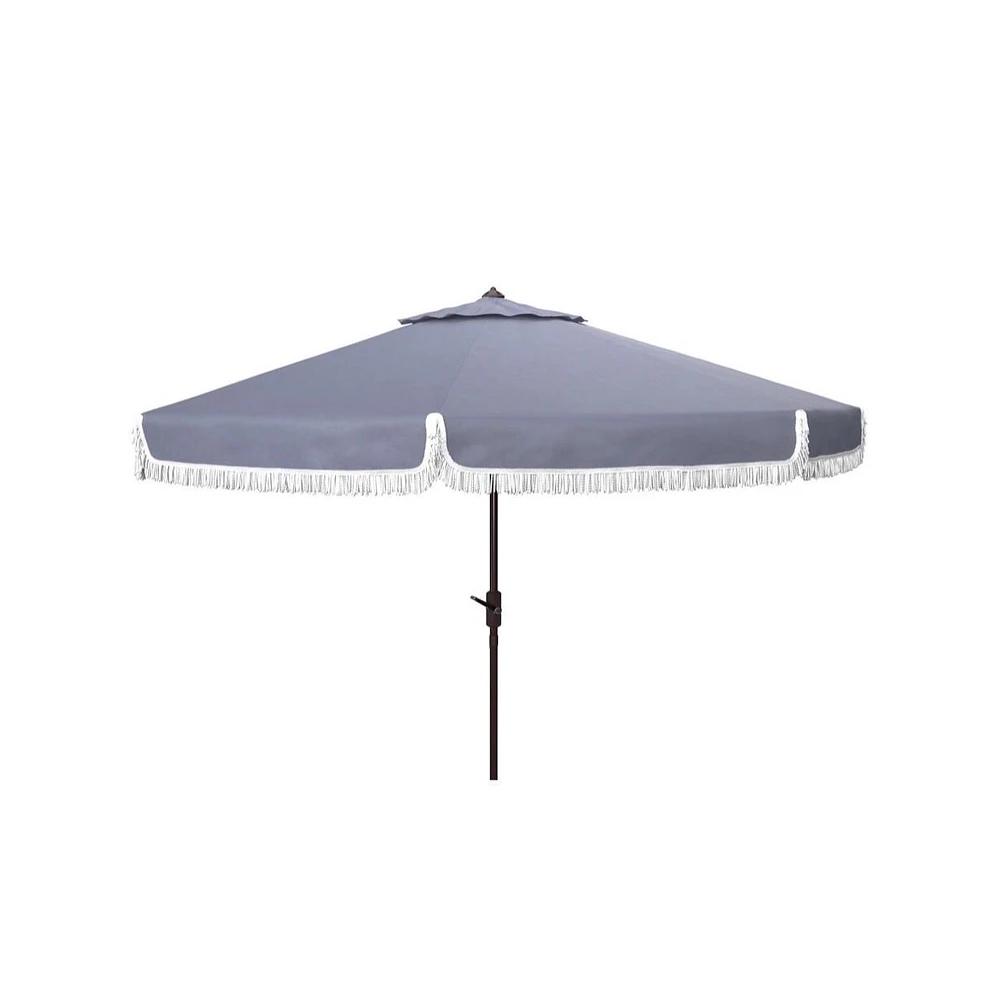 Safavieh Milan Fringe 11Ft Rnd Crank Umbrella