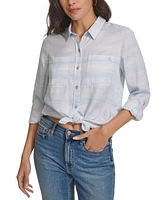 Calvin Klein Jeans Petite Classic Button-Front Shirt