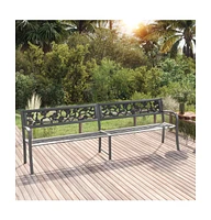 vidaXL Twin Patio Bench 96.9" Gray Steel