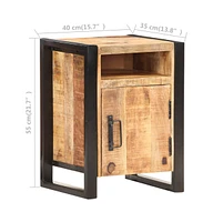 vidaXL Bedside Cabinet 15.7"x13.8"x21.7" Solid Mango Wood