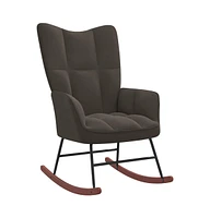 vidaXL Rocking Chair Dark Gray Velvet