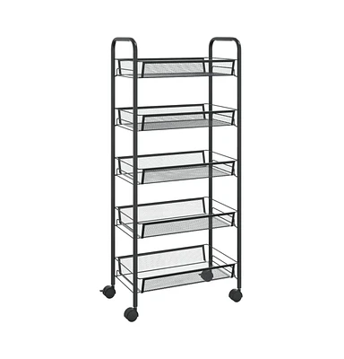 vidaXL 5-Tier Kitchen Trolley 18.1"x10.2"x41.3" Iron