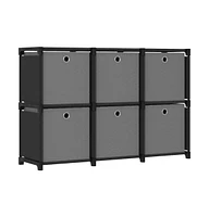 vidaXL 6-Cube Display Shelf with Boxes Black 40.6"x11.8"x28.5" Fabric