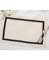 Saro Lifestyle Grosgrain Accent Placemat Set of 4, 14"x20"