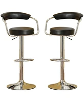 Simplie Fun Set of 2 Contemporary Style Faux Leather Barstools